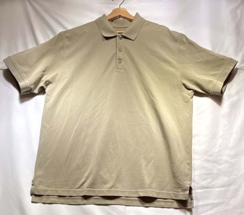 St. John's Bay Men's Khaki Beige Pique Short Sleeve Polo Shirt